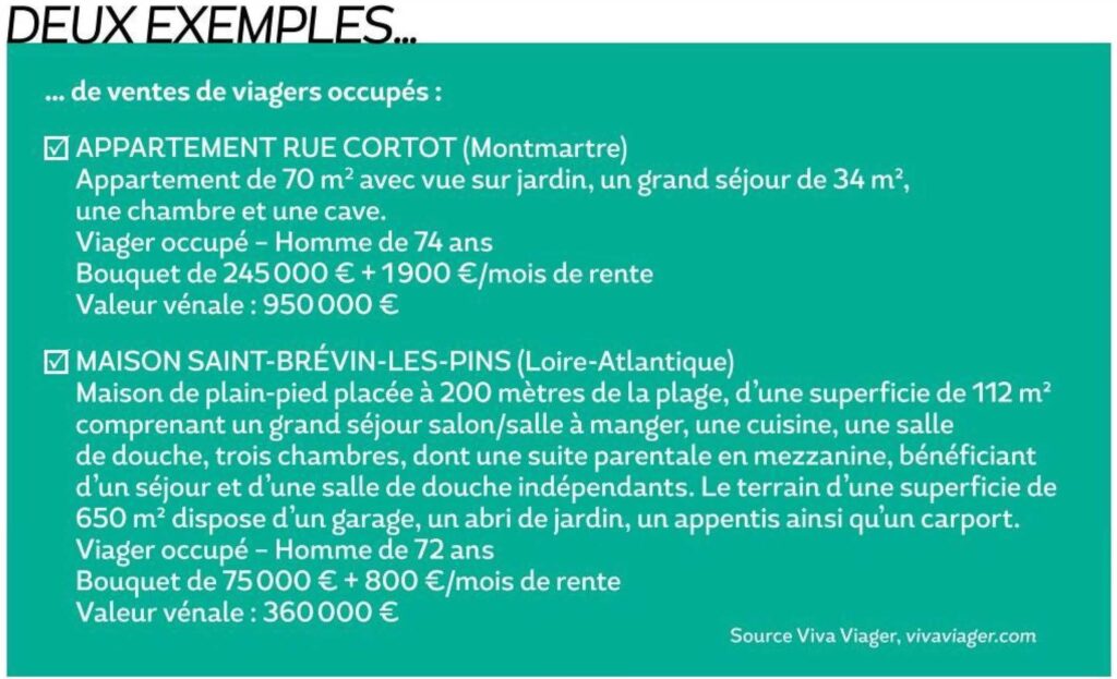 Deux exemples de ventes de viagers occupés